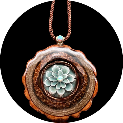 Glass pendant on a chain